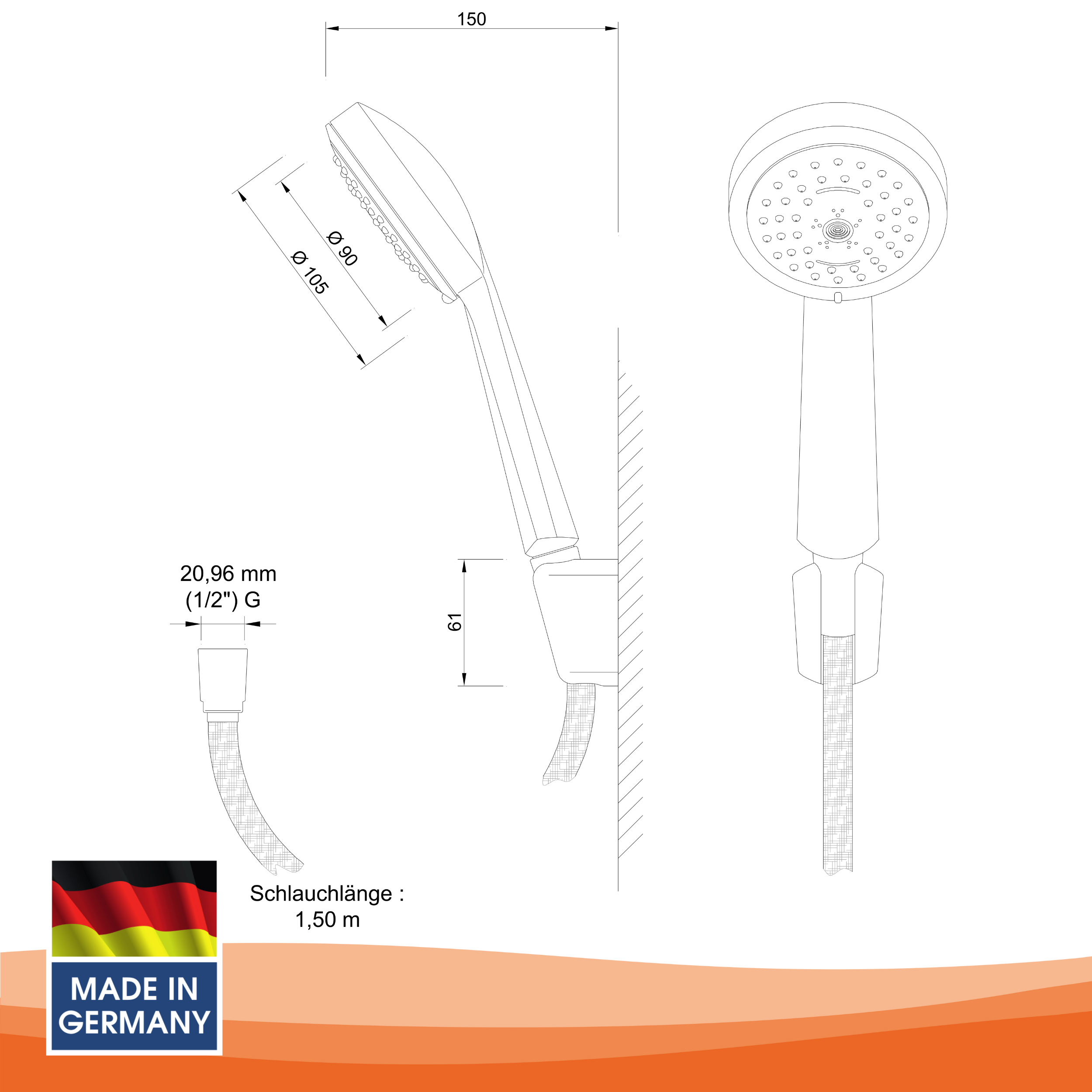 Handshower Set Marlin