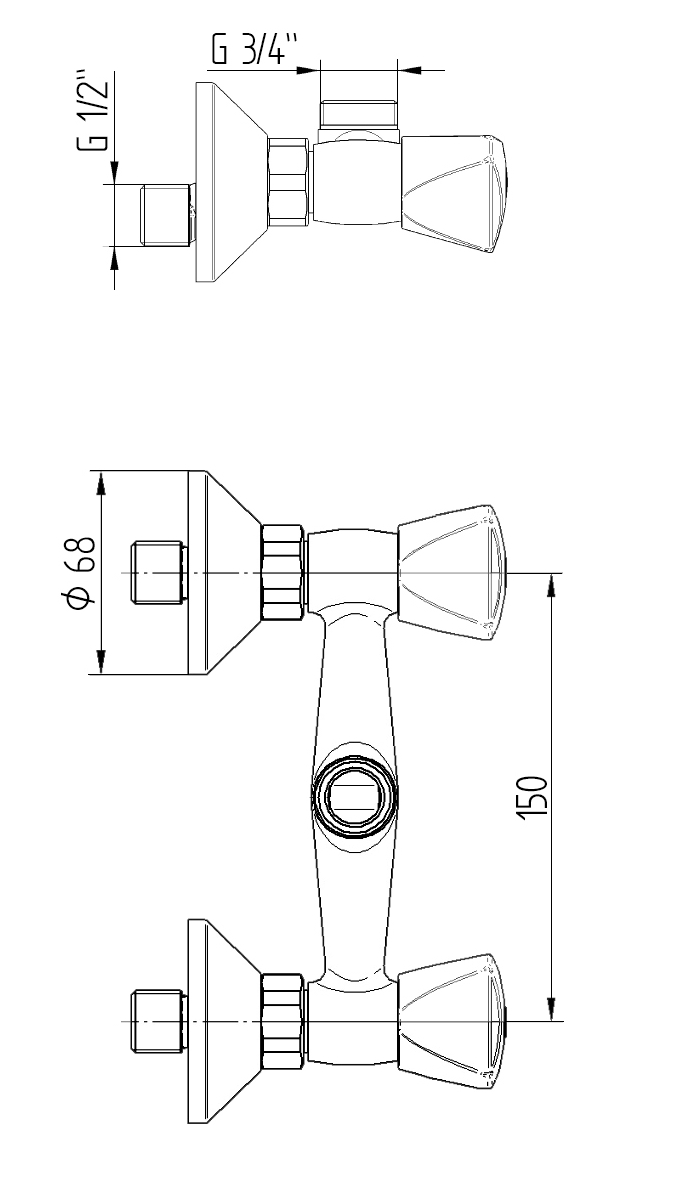 EGK CLASSIC 2-handle shower mixer