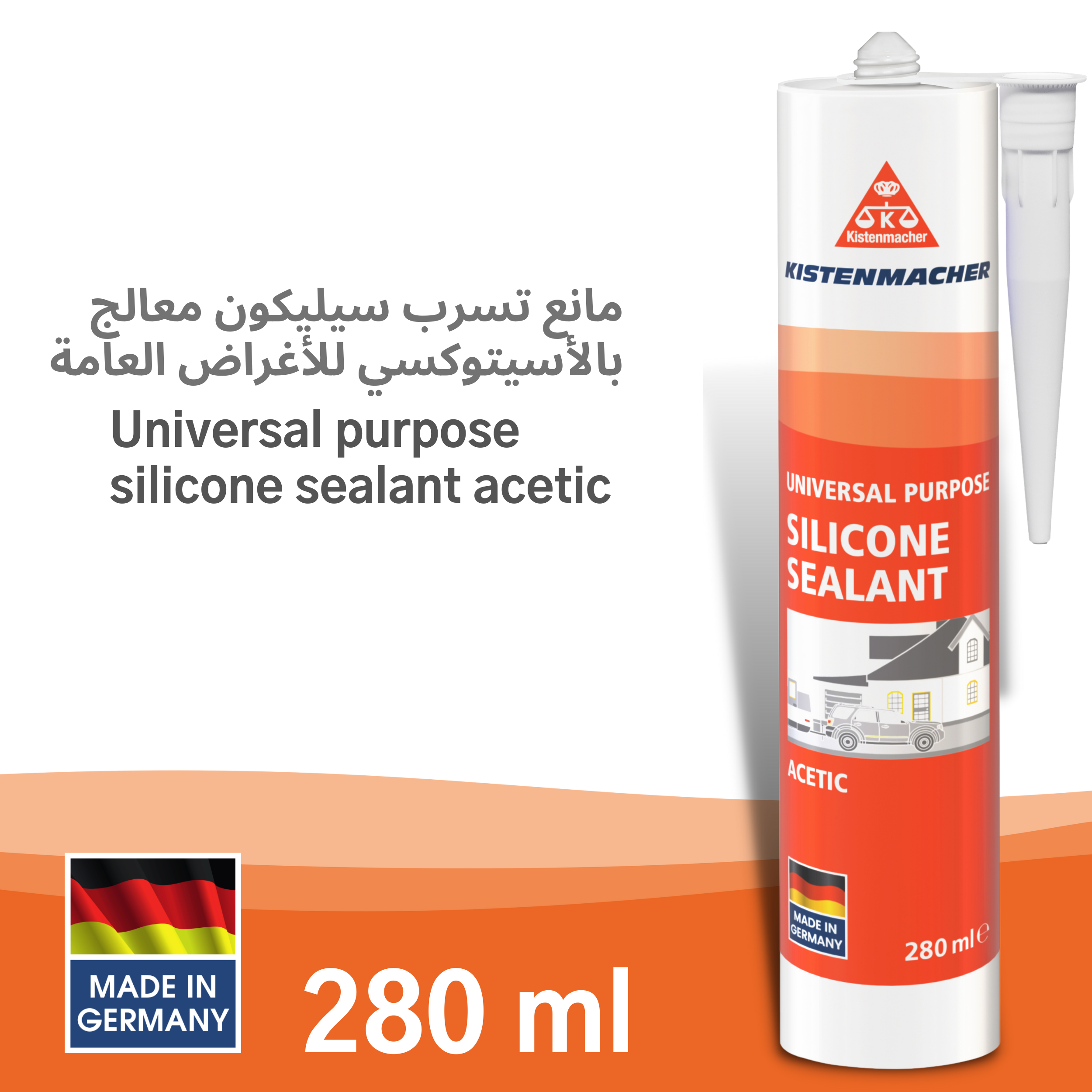 KISTENMACHER Universal Purpose Silicone Sealant, 280 ml, beige