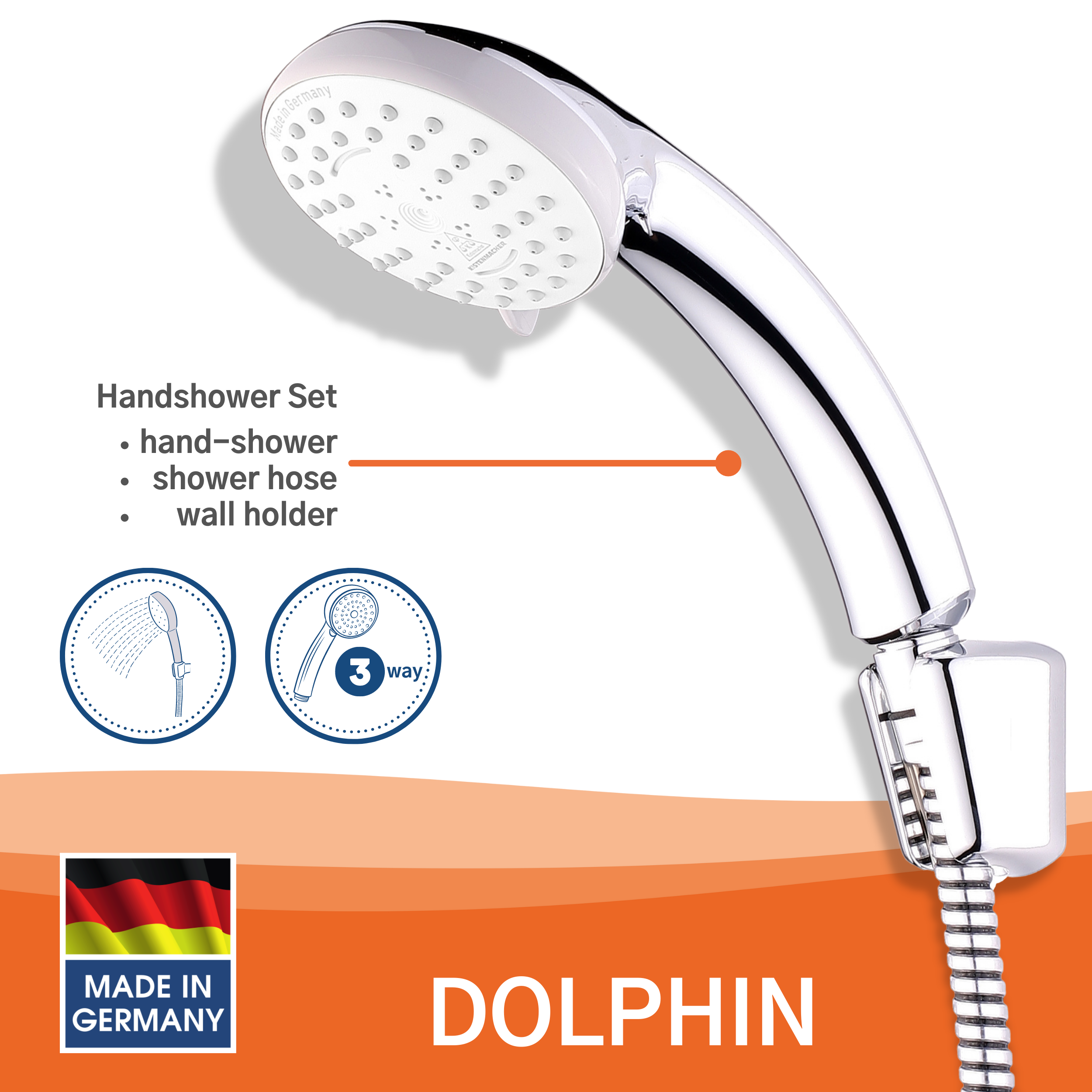 DOLPHIN Hand shower set with hose