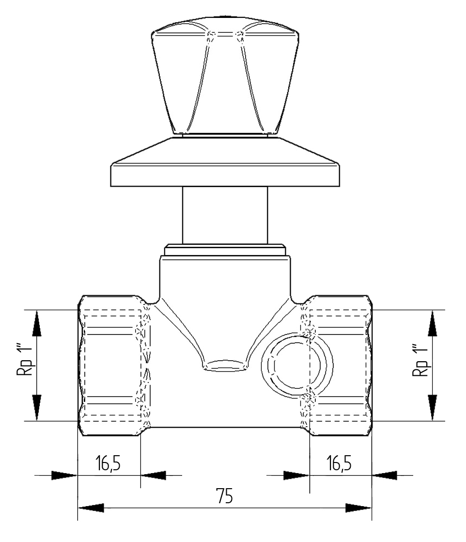 Set with 2 Concealed Valves, 1"