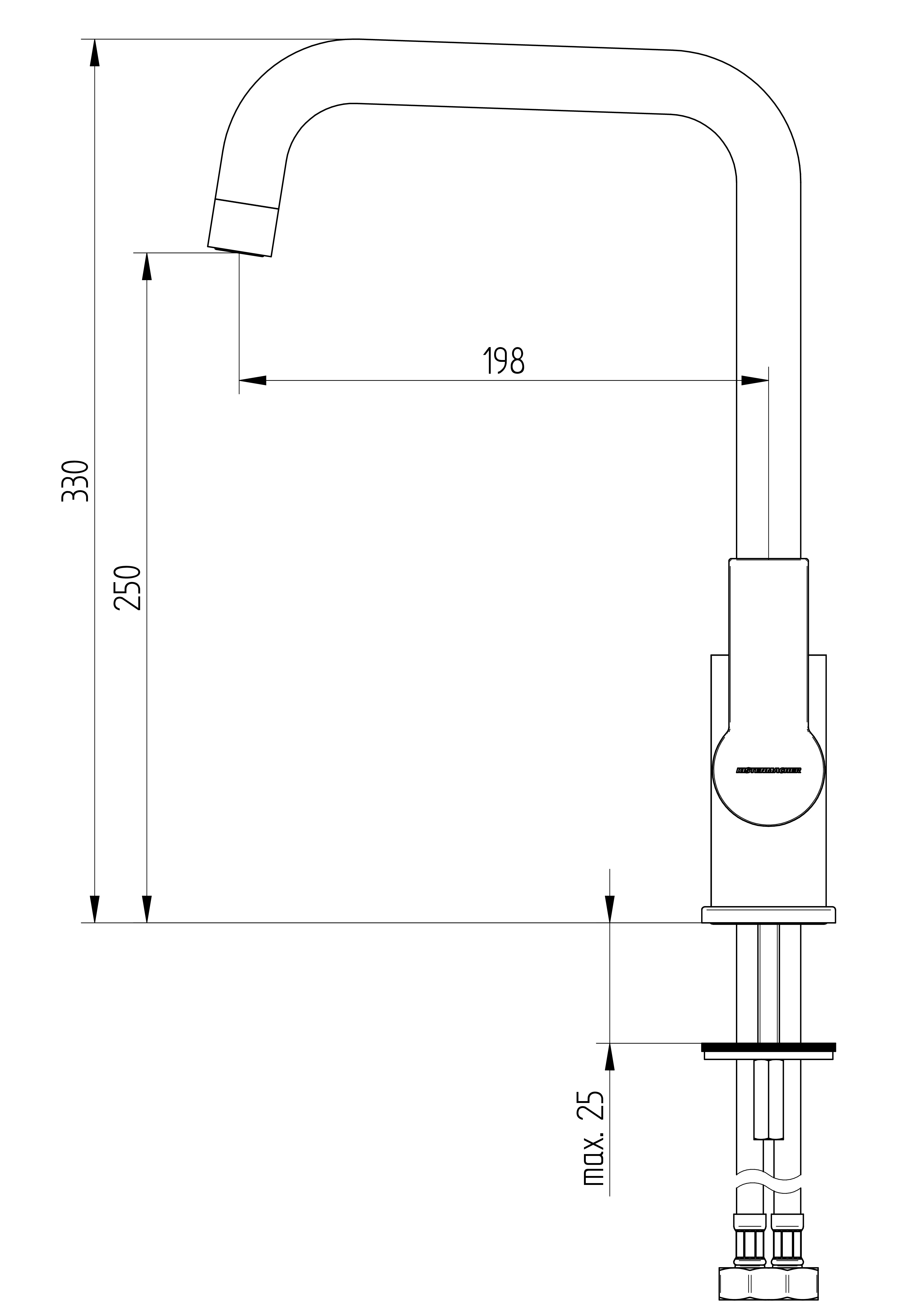 EGK ONE Kitchen Mixer, U-type spout