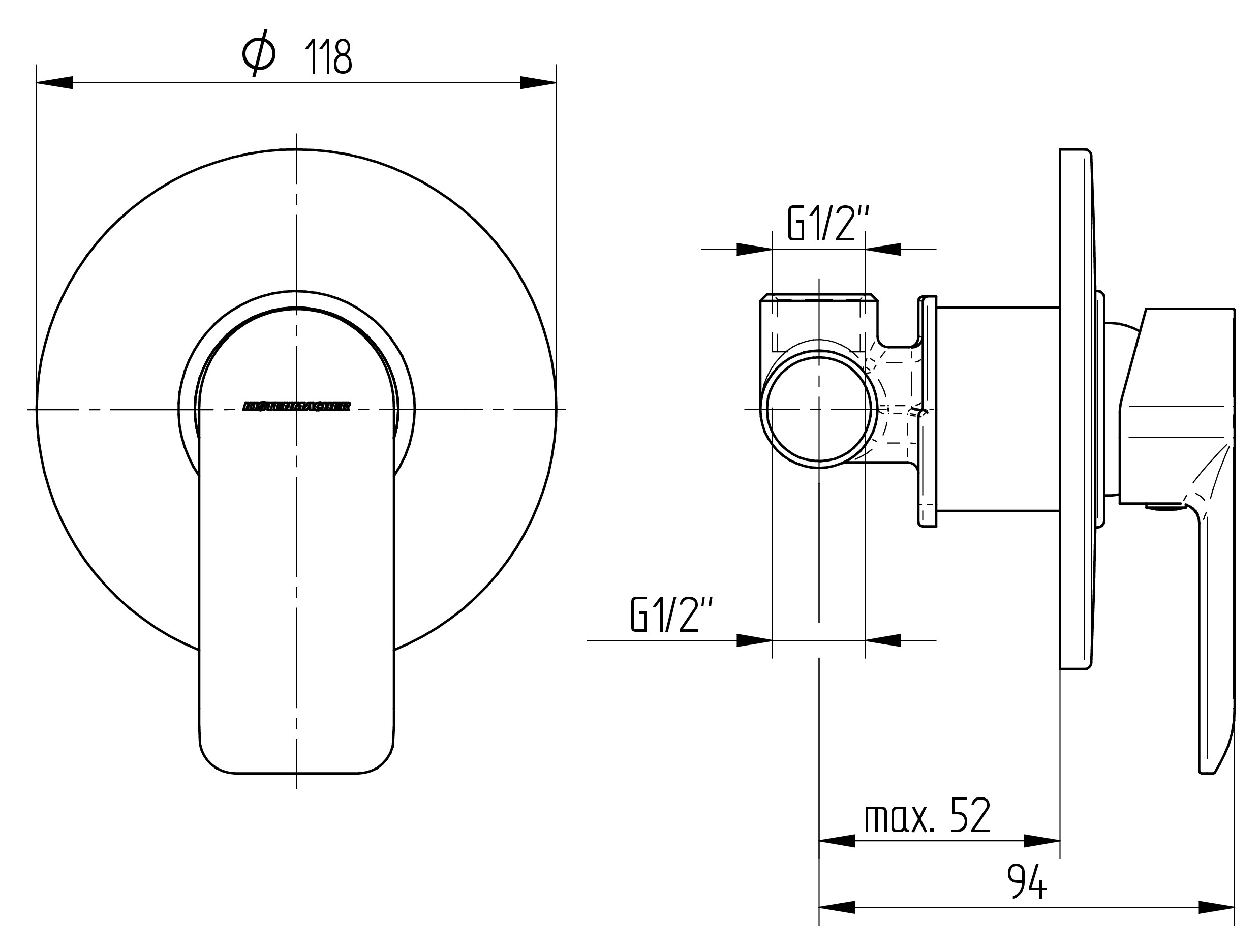 EGK ONE concealed shower mixer