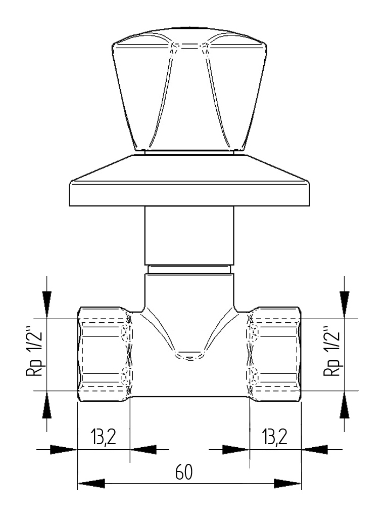 Set with 2 Concealed Valves, 1/2"